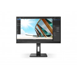 27.0- AOC IPS LED Q27P2Q QHD Display Black (4ms, 1000:1, 250cd, 2560 x 1440, 178°/178°, VGA, HDMI, DisplayPort, Speakers 2 x 2W, Audio Line-out, USB Hub: 4 x USB3.0, Height Adjustment, Pivot, VESA)